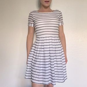 Bordeaux Blue & White Striped Short-Sleeve Dress